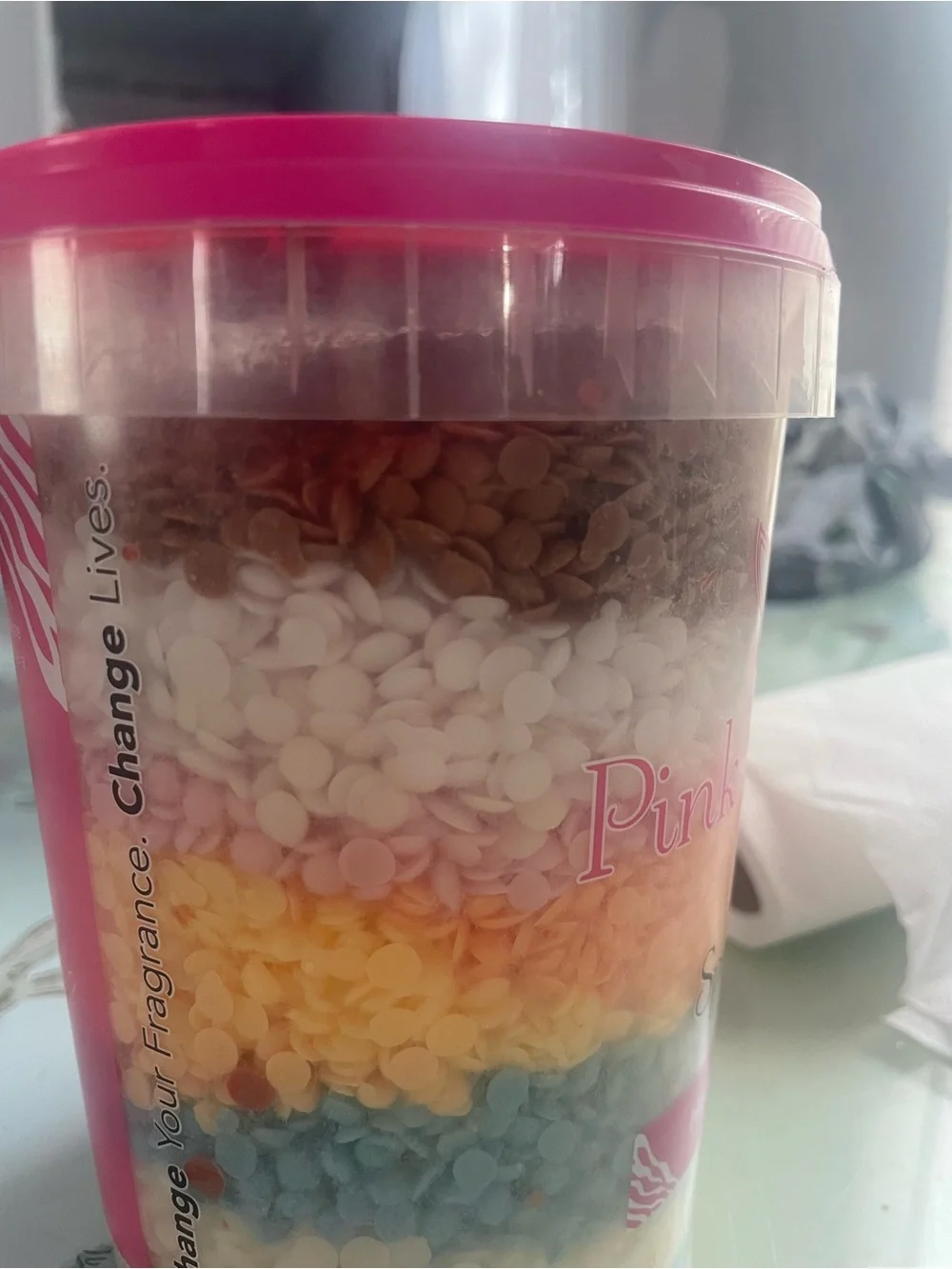 Pink Zebra Layered Sprinkles Home Fragrance - Pink, White, Orange, Blue, Brown